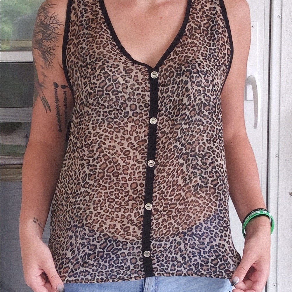 Leopard print tank top
